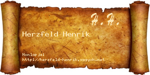 Herzfeld Henrik névjegykártya